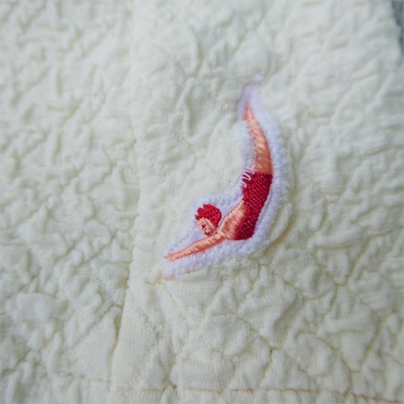 Vintage Jantzen Swimsuit Ecru Modesty Skirt Bra Cups Tummy Panel USA 12 - Picture 6 of 13